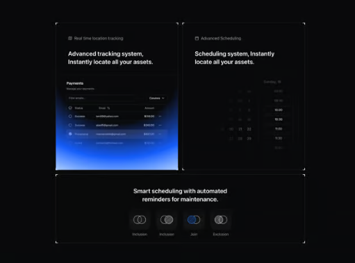 Dashboard Tracking & Scheduling Component preview